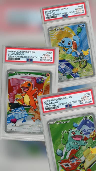 Bulbasaur / Charmander / Squirtle - Sequentially Graded Set
